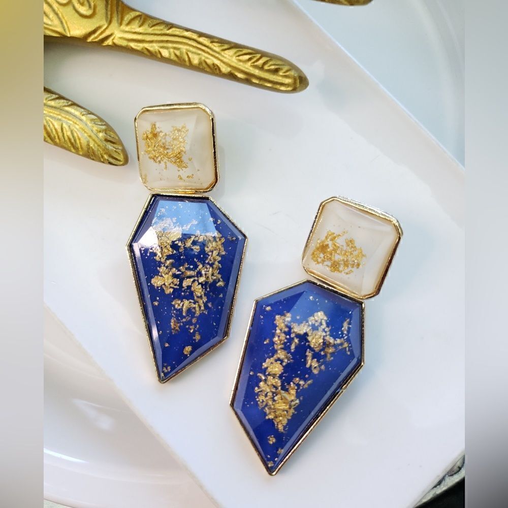 Zara Speckled Gold Earrings  - Picture 2 of 12